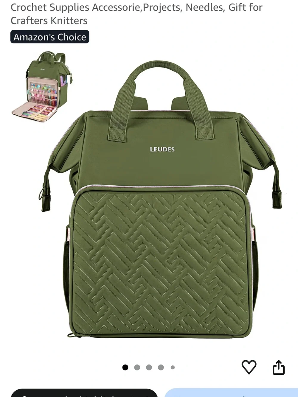 Army Green Yarn Organizer & Hobby Bag